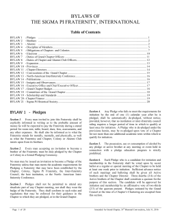 Bylaws of Sigma Pi Fraternity, International