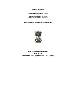 1 TENTH REPORT COMMITTEE ON PETITIONS (SIXTEENTH LOK