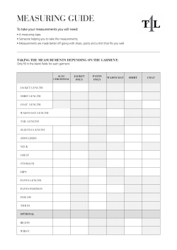 To take your measurements you will need