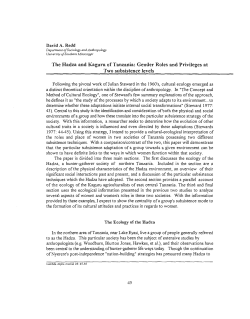 The Hadza and Kaguru of Tanzania: Gender Roles and Privileges at