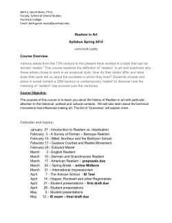 Realism in Art Syllabus Spring 2014 Course Overview Various