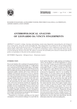 ANTHROPOLOGICAL ANALYSIS OF LEONARDO DA VINCI`S