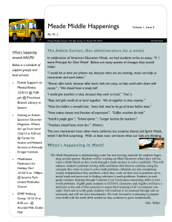 Meade Middle Happenings Volume 1, Issue 2