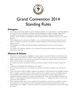 Grand Convention 2014 Standing Rules