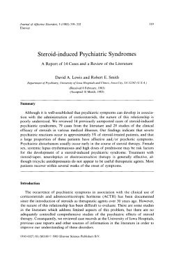 Steroid-induced Psychiatric Syndromes