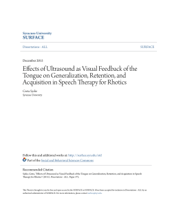 Effects of Ultrasound as Visual Feedback of the Tongue