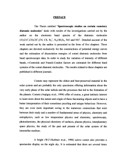 PREFACE The Thesis entitled &ldquo;Spectroscopic studies