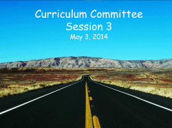 Curriculum Committee Session 3