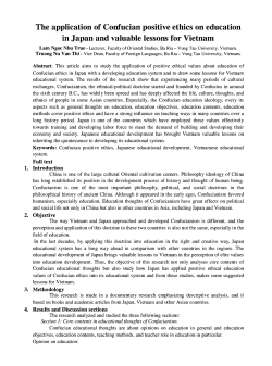 The application of Confucian positive ethics on education in Japan