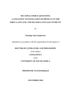 MULTIPLE-CHOICE QUESTIONS - Unisa Institutional Repository