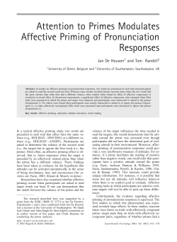 Attention to Primes Modulates Affective Priming of