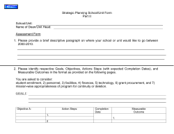 Strategic Planning School/Unit Form