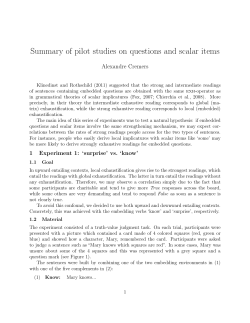 informal summary - Alexandre Cremers