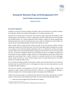 Raising the Minimum Wage and Redesigning the EITC