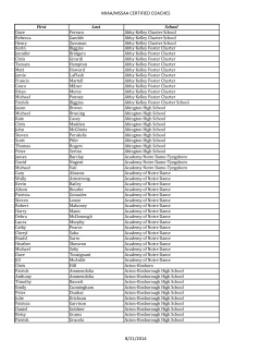 MIAA/MSSAA CERTIFIED COACHES 8/21/2014