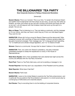 Billionaires Tea Party - Transcript