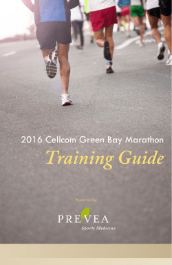 2016 Cellcom Green Bay Marathon Training Guide