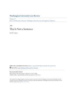This Is Not a Sentence - Washington University Open Scholarship