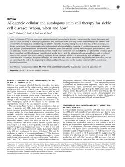 Allogeneic cellular and autologous stem cell therapy for sickle cell