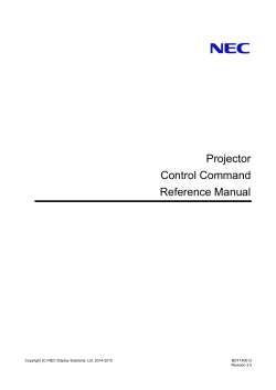 Projector Control Command Reference Manual