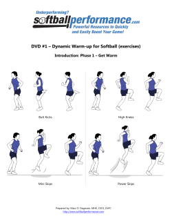 DVD #1 &ndash; Dynamic Warm-up for Softball (exercises)