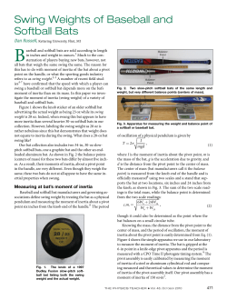 Swing Weights of Baseball and Softball Bats