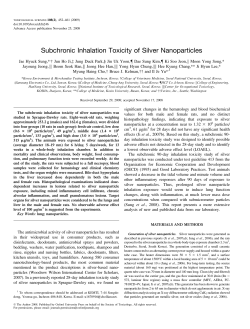 Subchronic Inhalation Toxicity of Silver