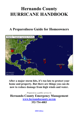 Hernando County HURRICANE HANDBOOK