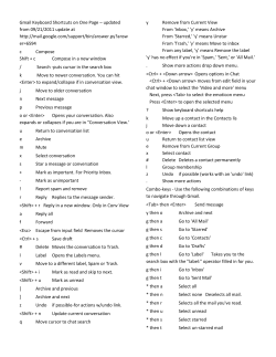 Gmail Keyboard Shortcuts on One Page