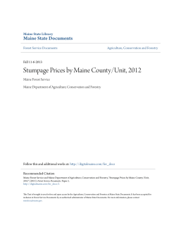 Stumpage Prices by Maine County/Unit, 2012
