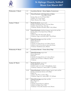 St Alphege Church, Solihull Music List March 2017