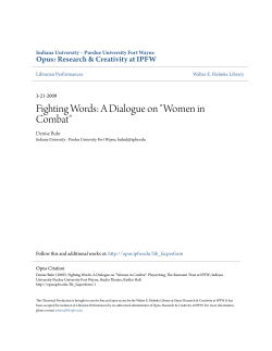 Fighting Words: A Dialogue on "Women in Combat"