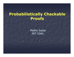 Probabilistically Checkable Proofs
