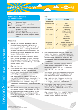 Talking about the future: Lesson plan
