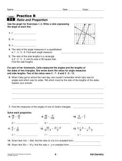 7-1 Practice B Ratio and Proportion