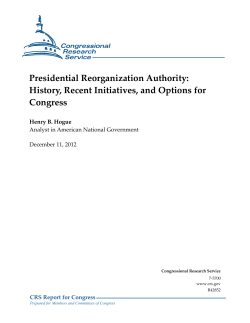 Presidential Reorganization Authority