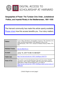 Geographies of Power: The Tunisian Civic Order, Jurisdictional