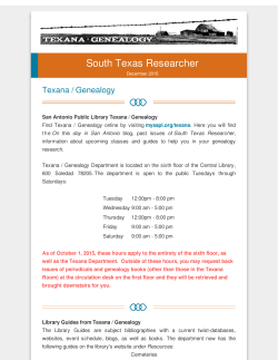 South Texas Researcher - San Antonio Public Library