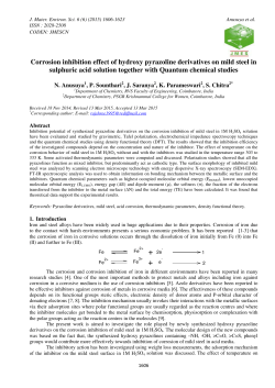 Corrosion inhibition effect of hydroxy pyrazoline derivatives on mild