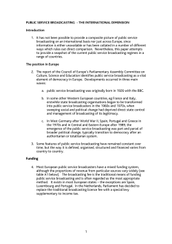 public service broadcasting - the international dimension