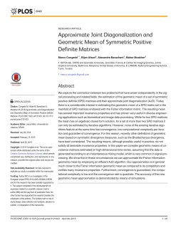 Approximate Joint Diagonalization and Geometric Mean of