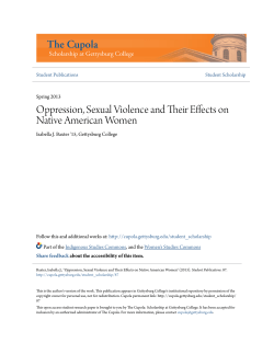 Oppression, Sexual Violence and Their Effects on Native American