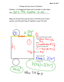 Finding Surface Area of Cylinders Cylinder: A 3