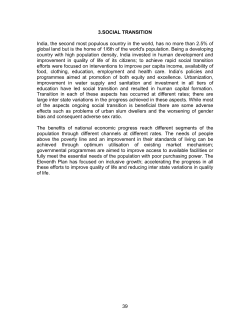 3.SOCIAL TRANSITION India, the second most populous country in