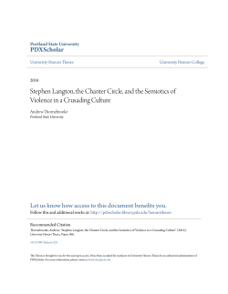 Stephen Langton, the Chanter Circle, and the