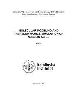 molecular modeling and thermodynamics