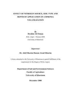 EFFECT OF NITROGEN SOURCE, SOIL TYPE AND DEPTH OF