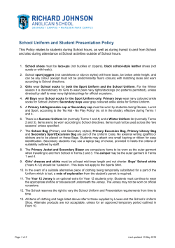 School Uniform and Student Presentation Policy