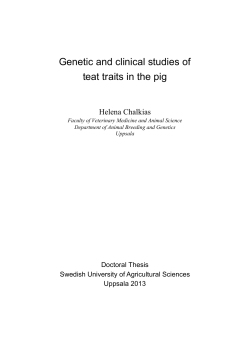 Genetic and clinical studies of teat traits in the pig