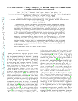 First principles study of density, viscosity, and diffusion coefficients of